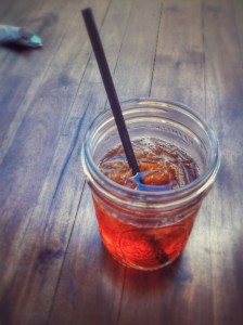 To top it off, Iced Tea in A Mason Jar
